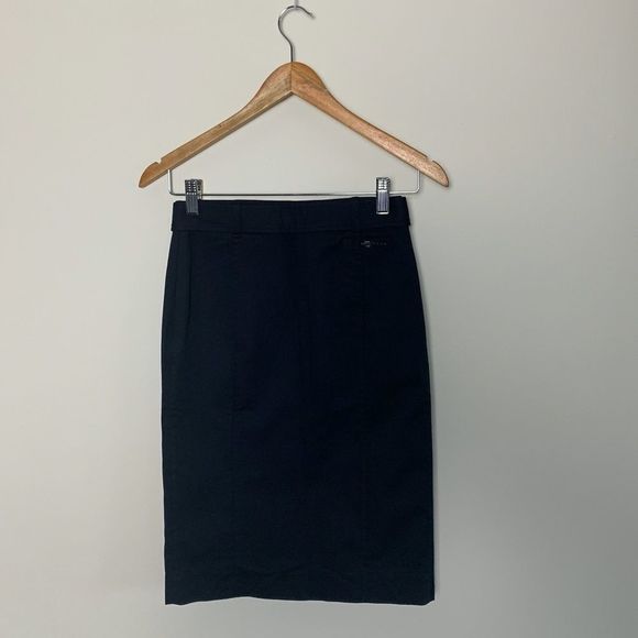 Prada black pencil skirt with belt, XS 38. - Picture 5 of 9